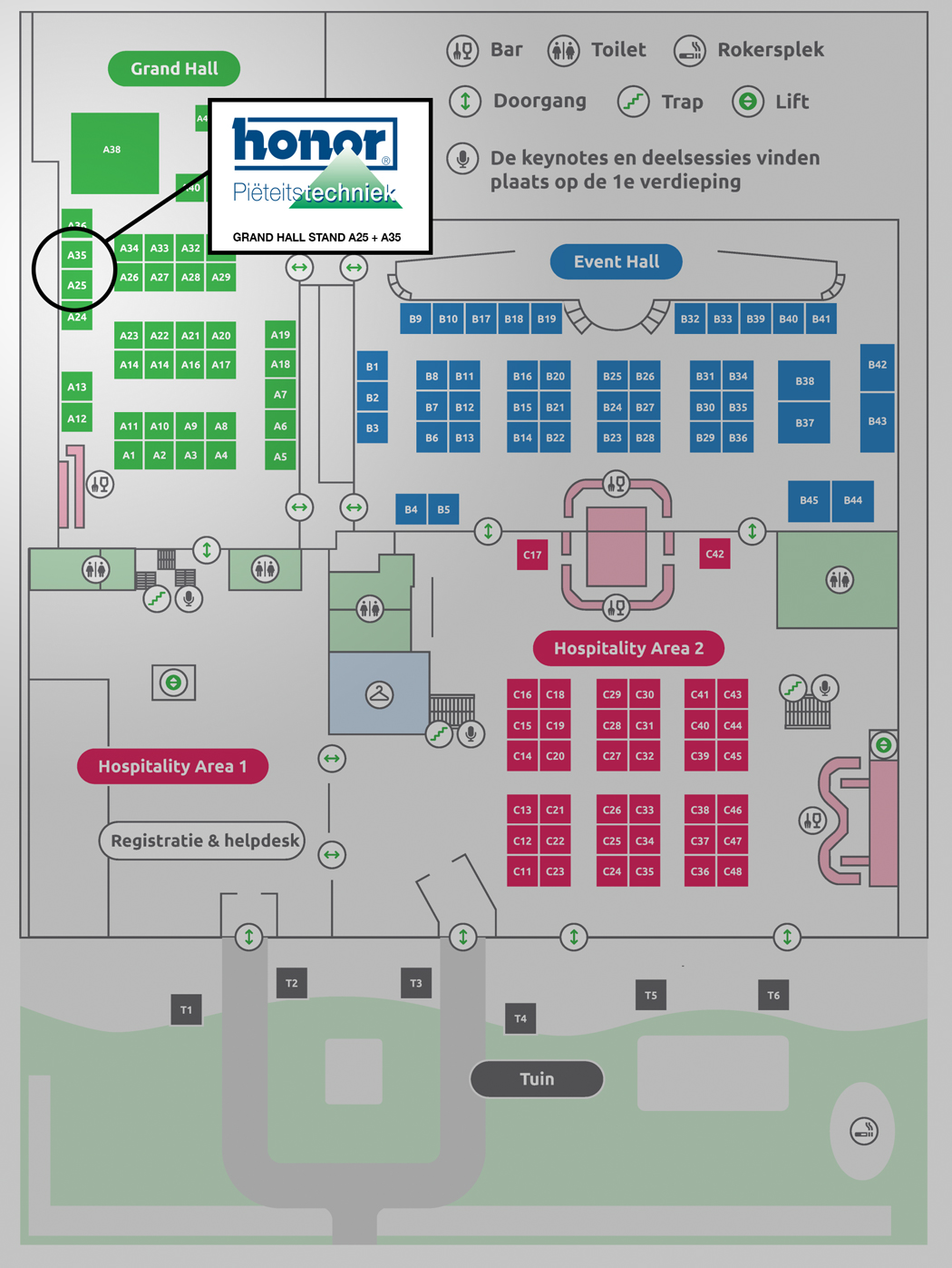 Plattegrond VTU Vakbeurs 2024 HONOR Pieteitstechniek Stand